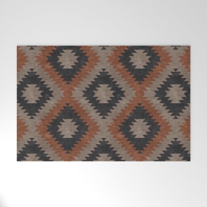 Aztec Neutrals - Inkwell & Taupe Welcome Mat