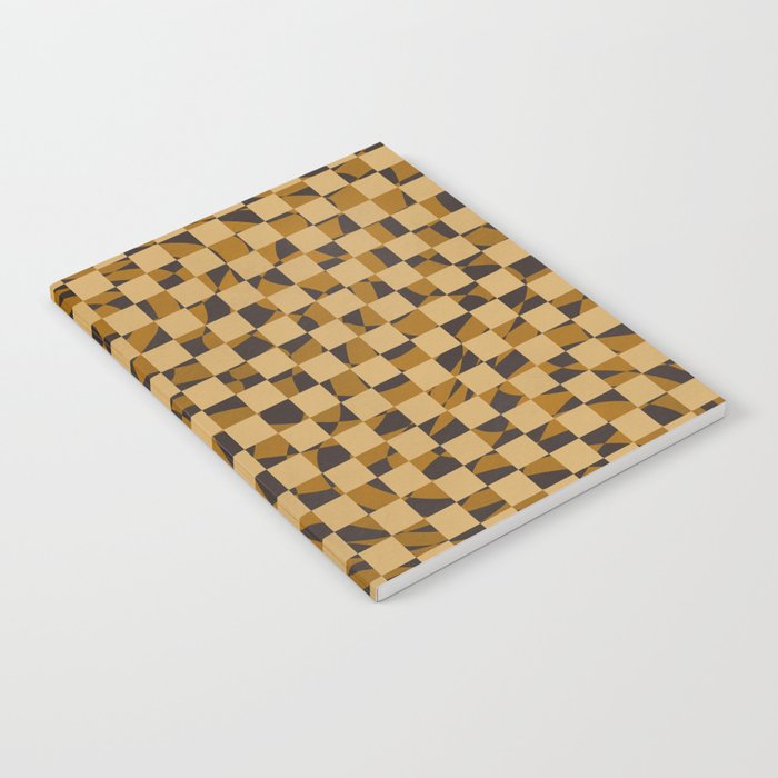 Abstract Checked In Golden Ochre Notebook