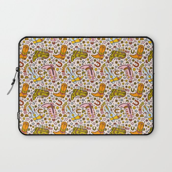 Rainbow Cowboy Boots Print Laptop Sleeve