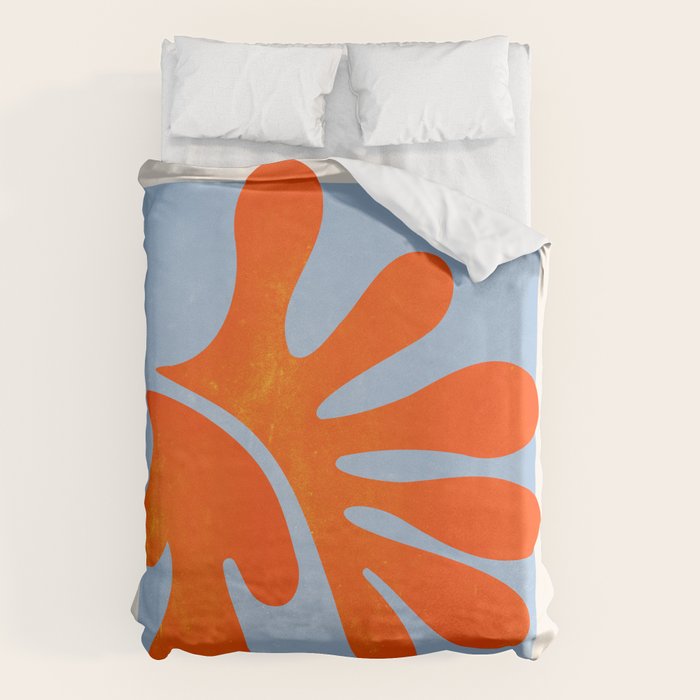 Red Coral Leaf: Matisse Paper Cutouts Ii Duvet Cover