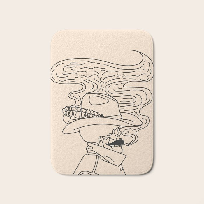Love Or Die Tryin - Cowhand Black & Cream Bath Mat