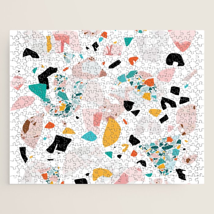 Mixed Mess I. / Collage, Terrazzo, Colorful Jigsaw Puzzle