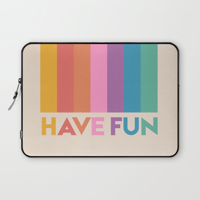 Vintage Rainbow Have Fun Text Laptop Sleeve