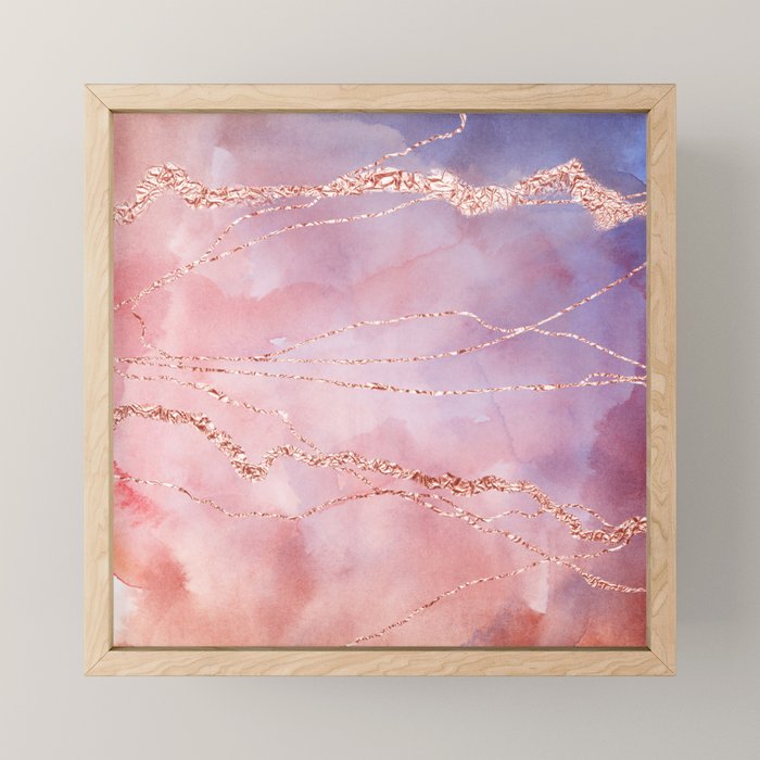 Blush And Purple Sky With Rose Gold Flashes Mini Art Print