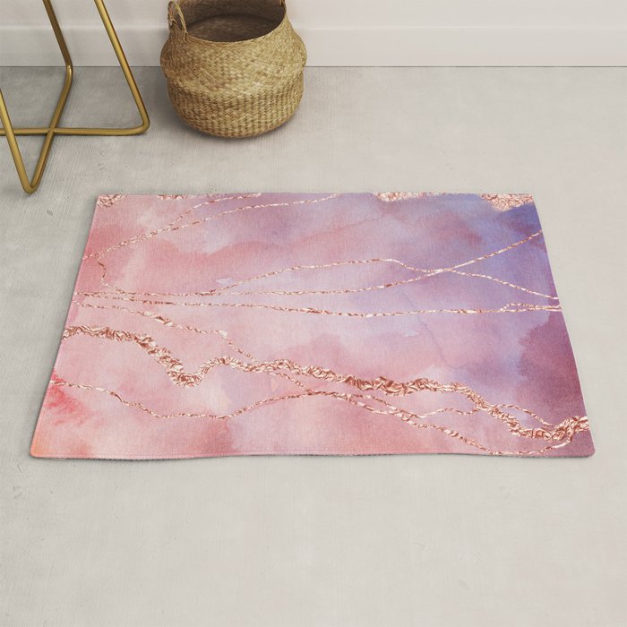Blush And Purple Sky With Rose Gold Flashes Rug