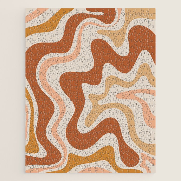 Liquid Swirl Abstract In Earth Tones Jigsaw Puzzle