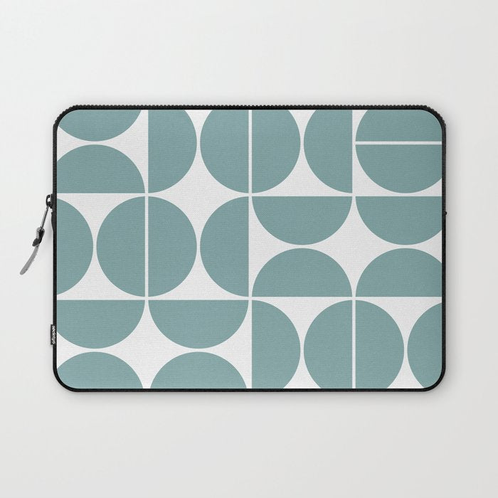 Mid Century Modern Geometric 04 Glass Blue Laptop Sleeve