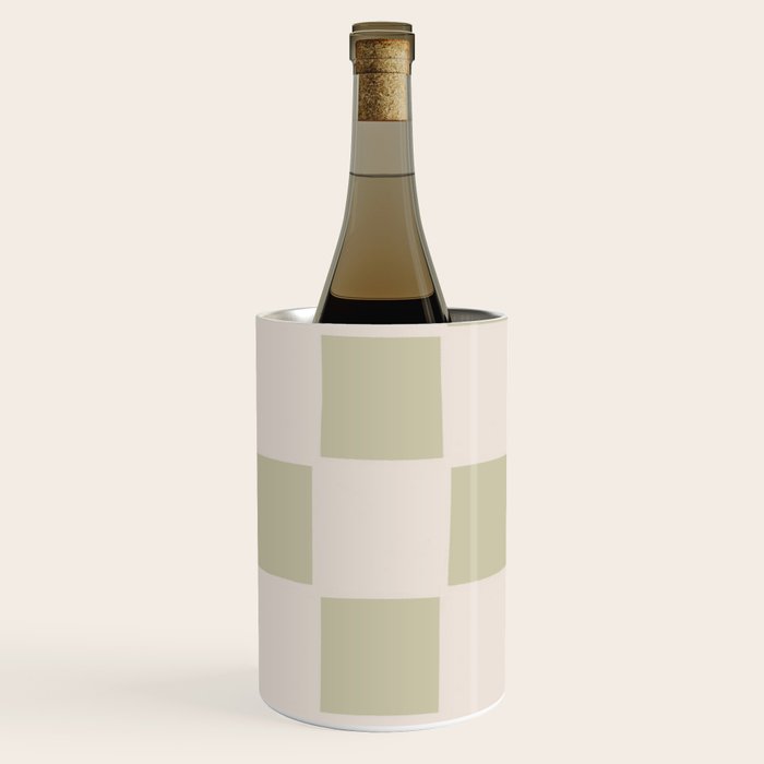 Playful Check In Olive Green Wine Chiller