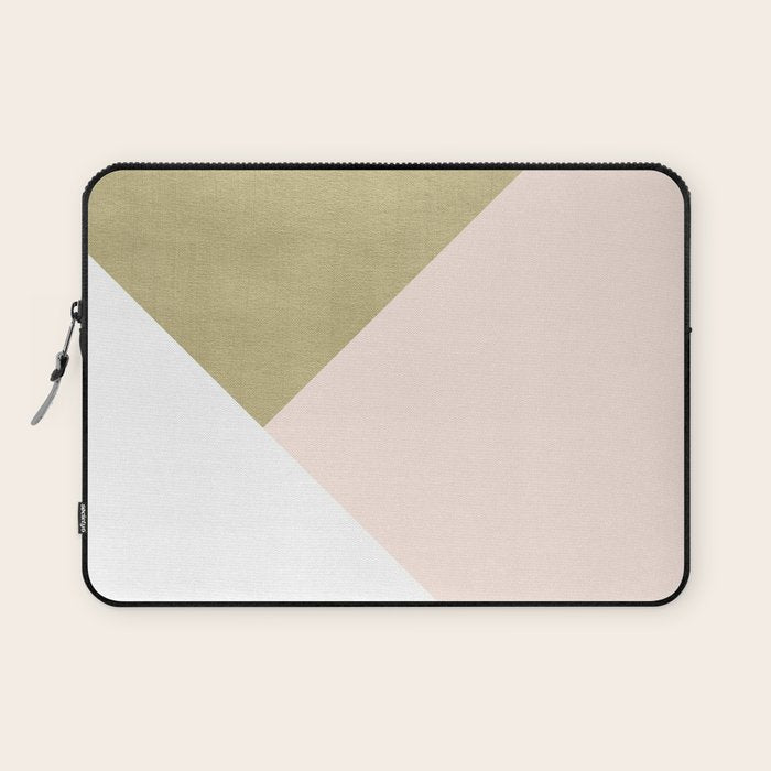 Gold Meets Blush & White Geometric #1 (Faux Foil) #Decor #Art #Homestorie Laptop Sleeve