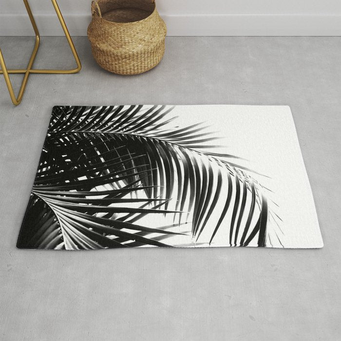 Palm Leaves Black & White Vibes #3 #Tropical #Decor #Art #Homestorie Rug