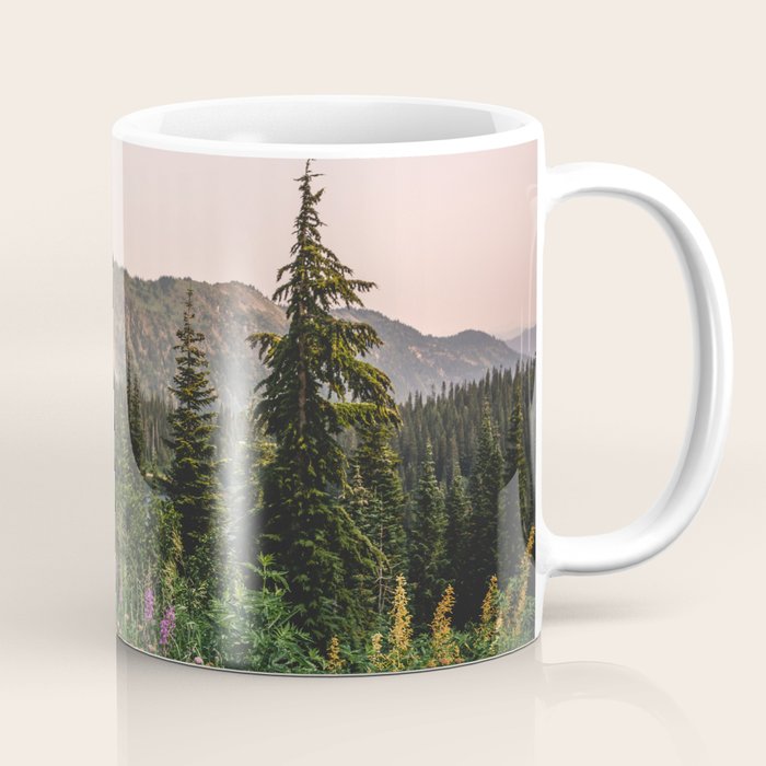Mount Rainier Wildflower Adventure - National Park Wanderlust Coffee Mug