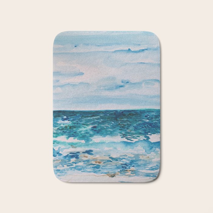 Cabo Beach Mexico Watercolor #1 Bath Mat