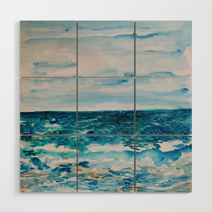 Cabo Beach Mexico Watercolor #1 Wood Wall Art