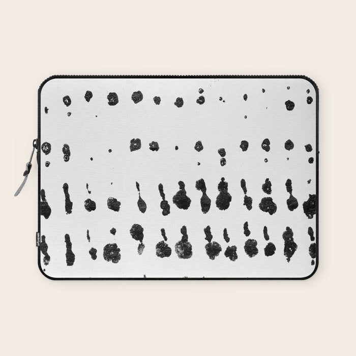 Medium Dots Pattern Black And White Distressed Texture Abstract Laptop Sleeve
