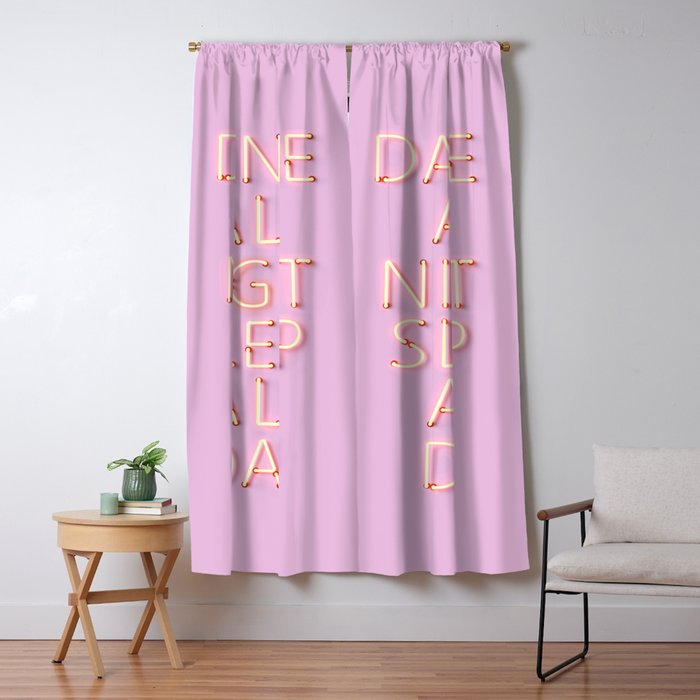 Dance All Night - Pink Neon Typography Window Curtain