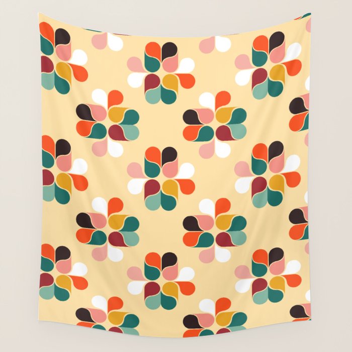 Retro Geometry Pattern No2 Wall Tapestry