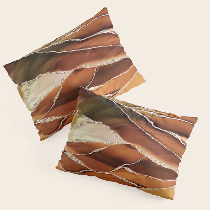 Desert Hot Copper Marble Landscapes Pillow Sham