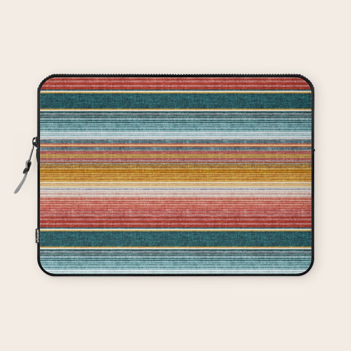 Serape Southwest Stripe - Orange & Teal Laptop Sleeve
