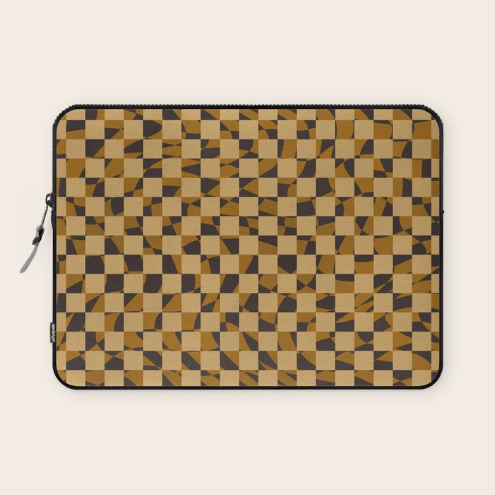 Abstract Checked In Golden Ochre Laptop Sleeve