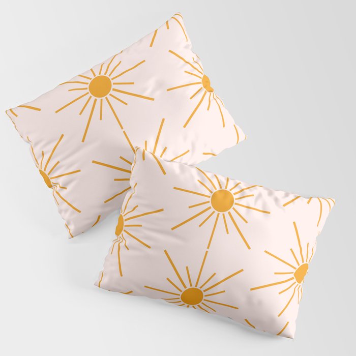 Sun Pattern On Pink Background Pillow Sham