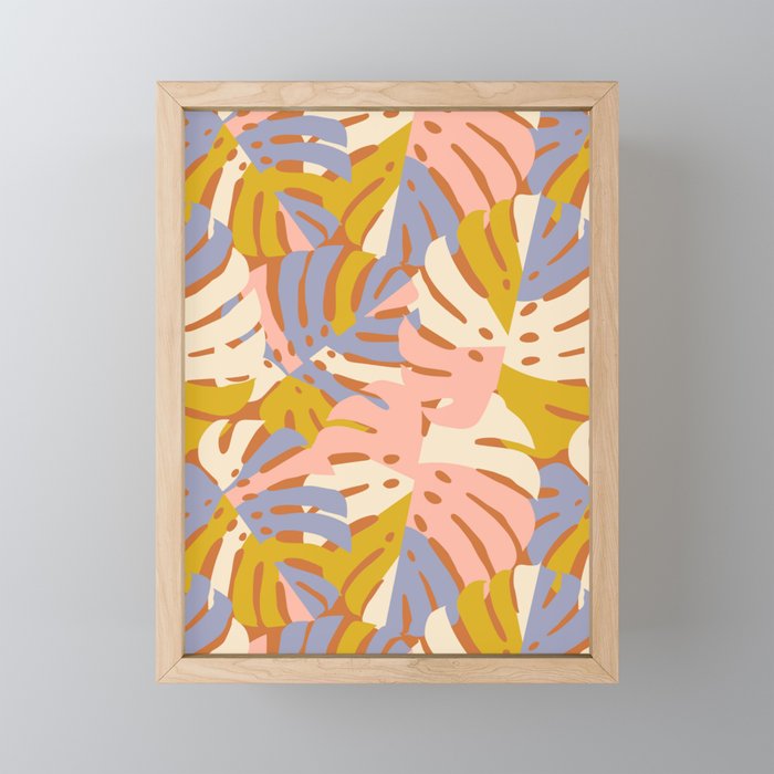 Color Block Monstera Pink + Lavender Mini Art Print