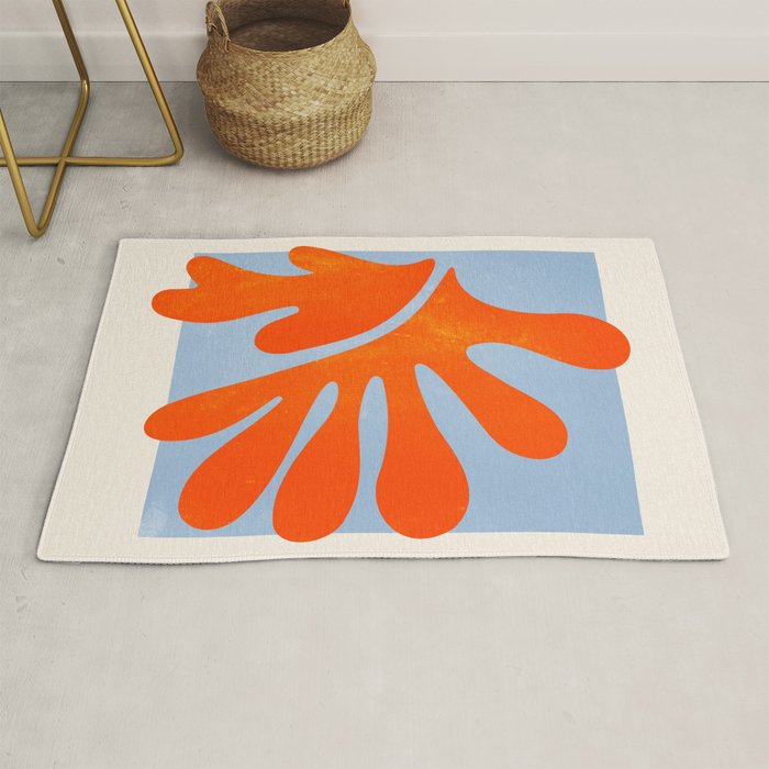 Red Coral Leaf: Matisse Paper Cutouts Ii Rug