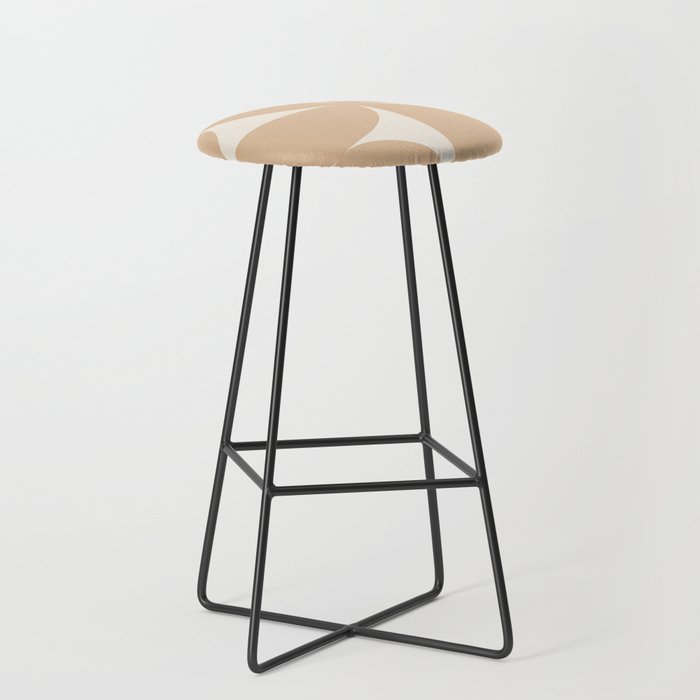 Bauhaus Mid Century Modern Geometric X Neutral Beige Stool