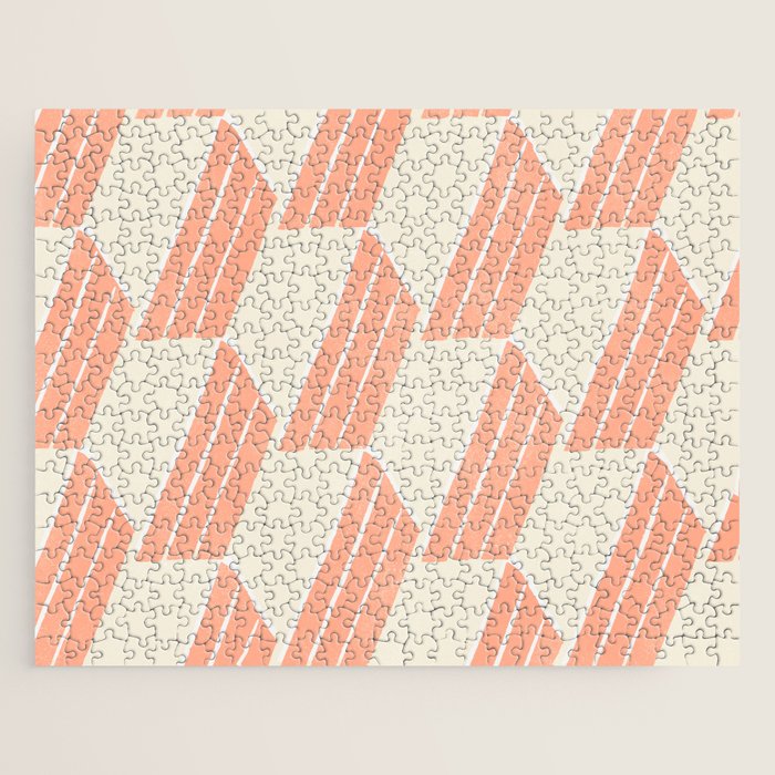 Minimalist Series: Pink Hex Tiles Jigsaw Puzzle