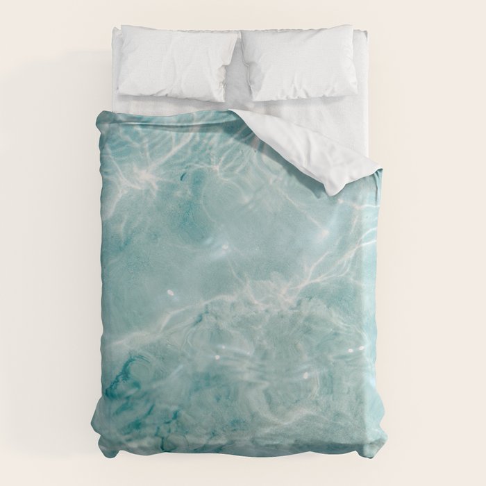 Clear Blue Water | Colorful Ocean Photography Print | Turquoise Sea Duvet Cover