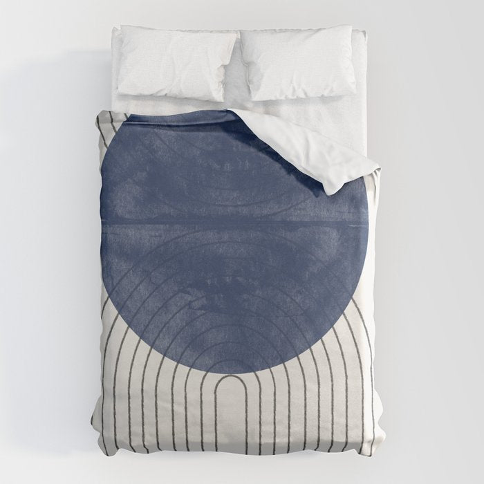 Mid Century Modern Blue Perfect Balance Duvet Cover