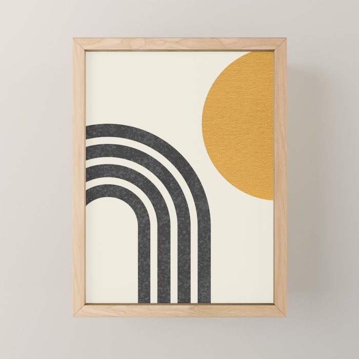 Mid Century Modern Sun And Rainbow Mini Art Print