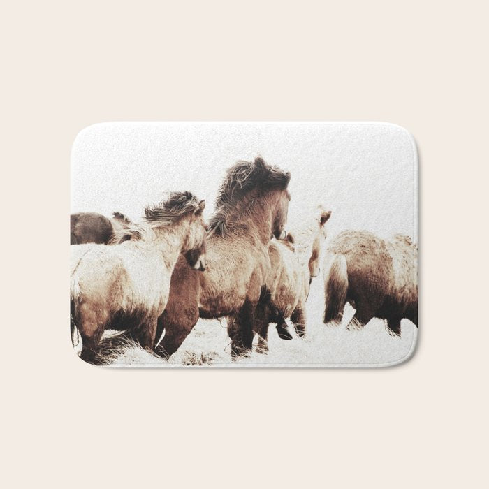 Wild And Free 2 - Horses Of Iceland Bath Mat