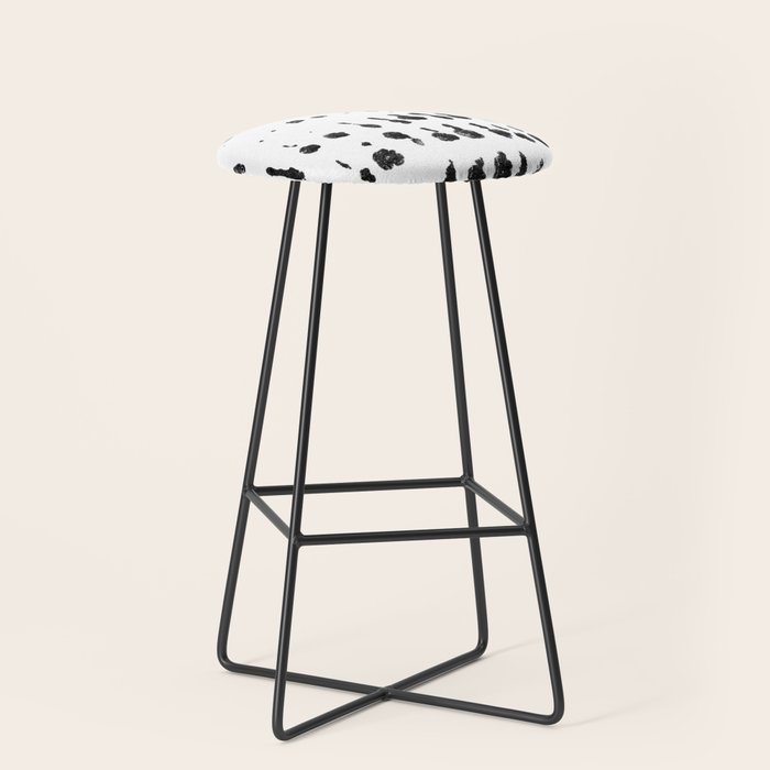 Medium Dots Pattern Black And White Distressed Texture Abstract Stool