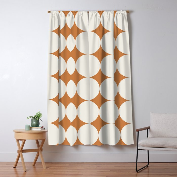 Circular Minimalism - Retro Orange Window Curtain