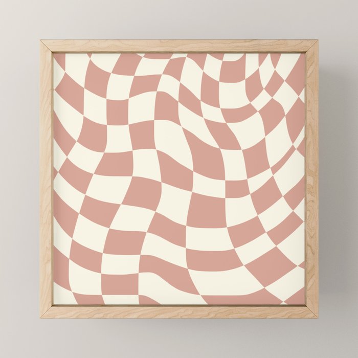 Checkers Coral Summer Beach Mini Art Print