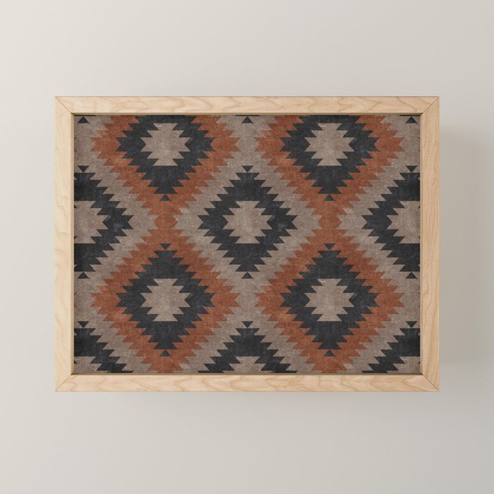 Aztec Neutrals - Inkwell & Taupe Mini Art Print