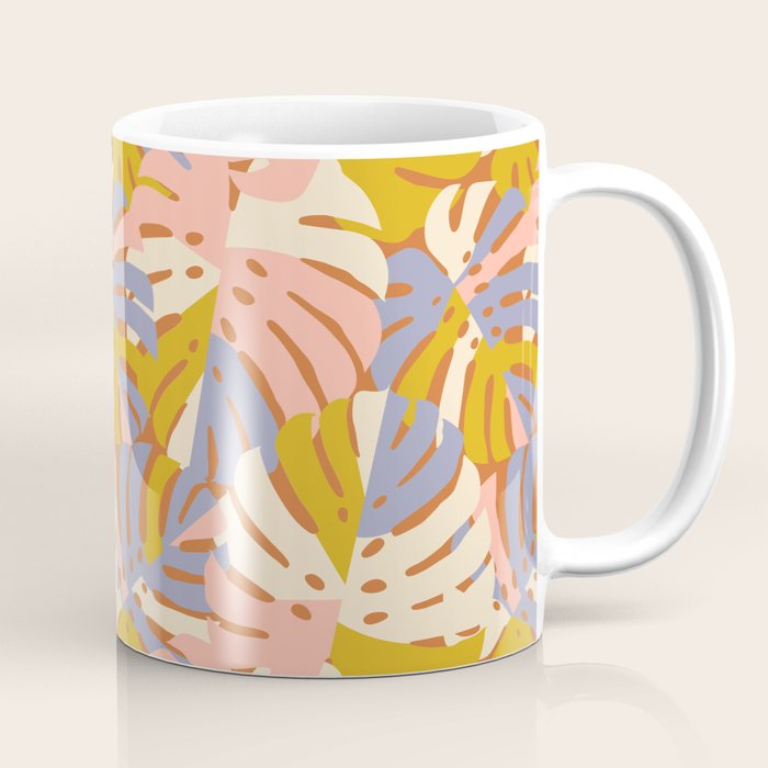 Color Block Monstera Pink + Lavender Coffee Mug