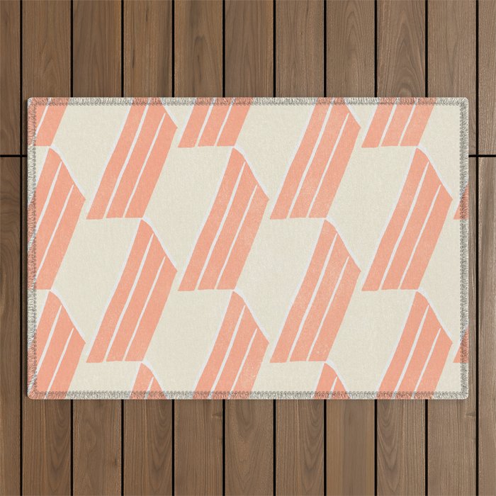 Minimalist Series: Pink Hex Tiles Outdoor Rug