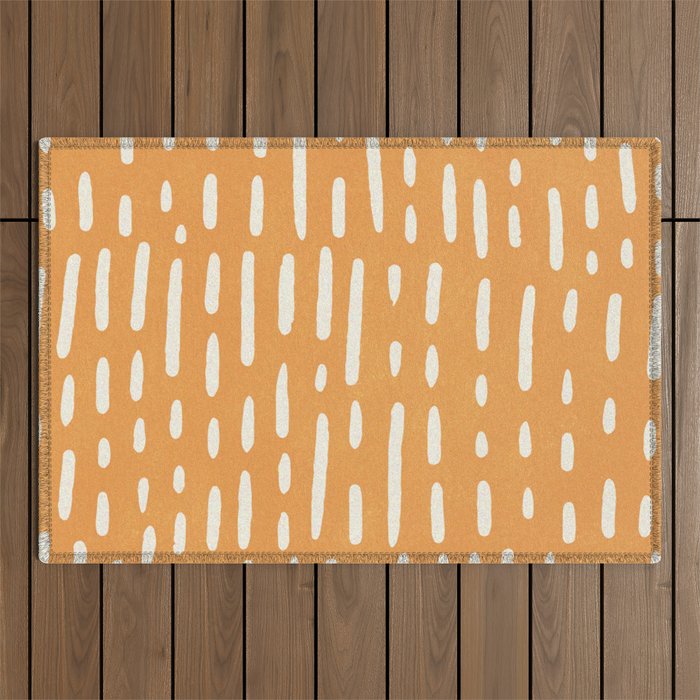 Minimalist Series: Scandi Lines, Orange Outdoor Rug