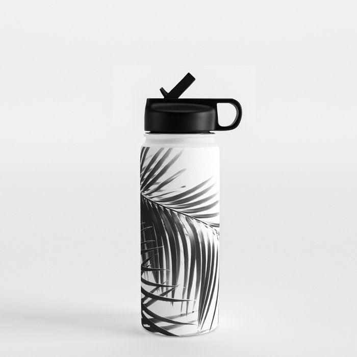 Palm Leaves Black & White Vibes #3 #Tropical #Decor #Art #Homestorie Water Bottle