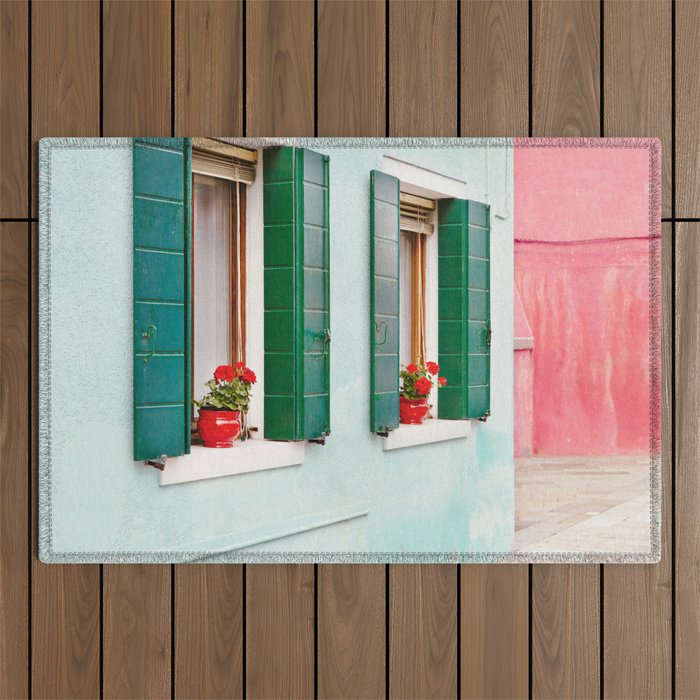 Burano Pastels - Venice Italy Outdoor Rug