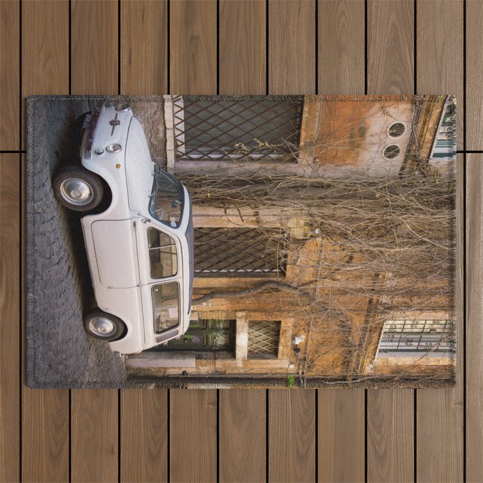 Trastevere Street - Travel Photography, Rome Italy Outdoor Rug