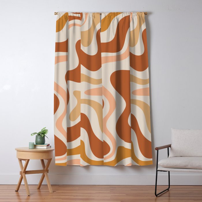 Liquid Swirl Abstract In Earth Tones Window Curtain