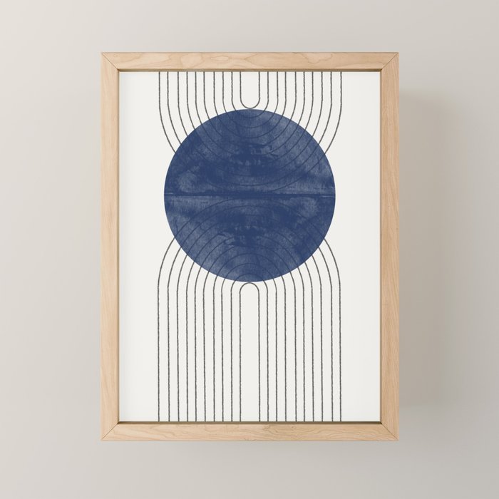 Mid Century Modern Blue Perfect Balance Mini Art Print