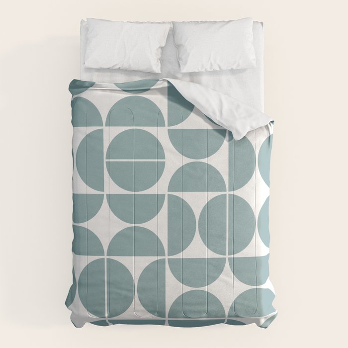 Mid Century Modern Geometric 04 Glass Blue Comforter