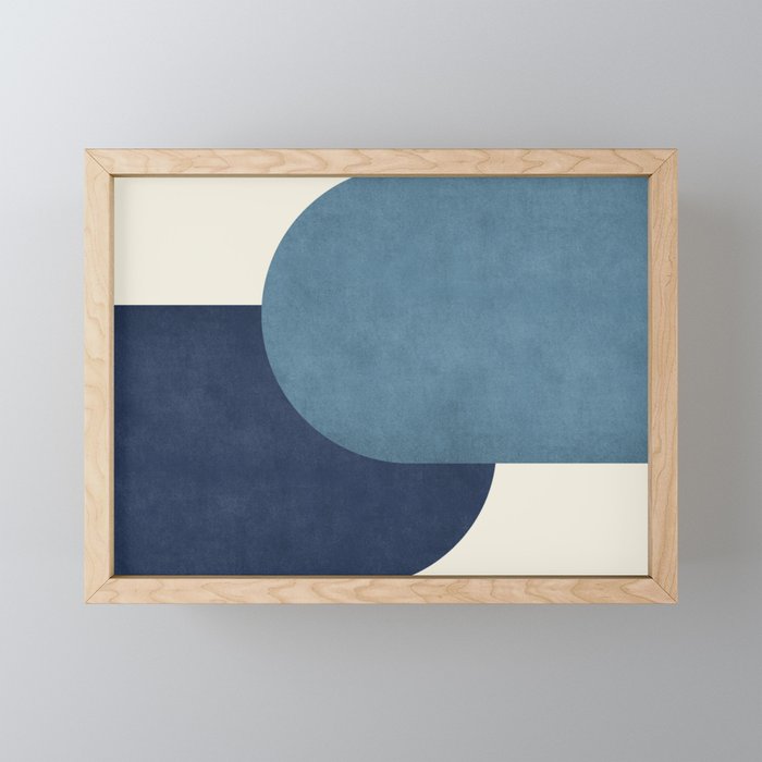 Halfmoon Colorblock - Blue Mini Art Print