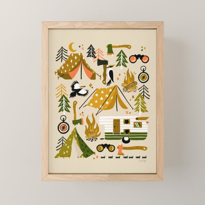 Camping Kit - Olive Palette Mini Art Print