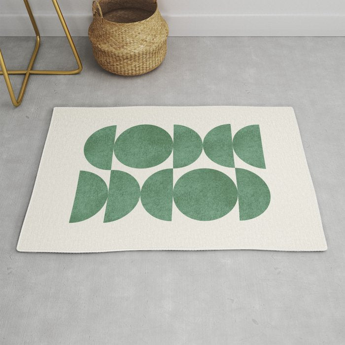 Green Retro Scandinavian - Mid Century Modern Rug