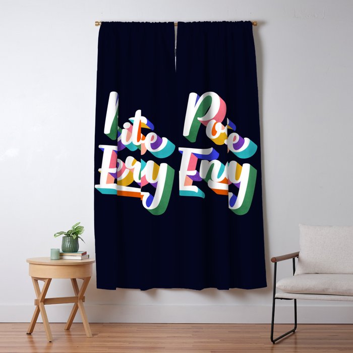 Positive Energy- Typography Window Curtain