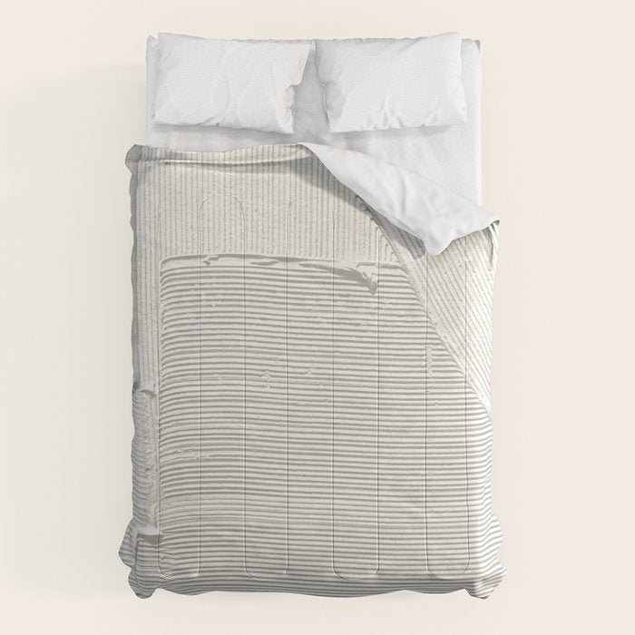 Relief [2]: An Abstract, Textured Piece In White By Alyssa Hamilton Art Comforter